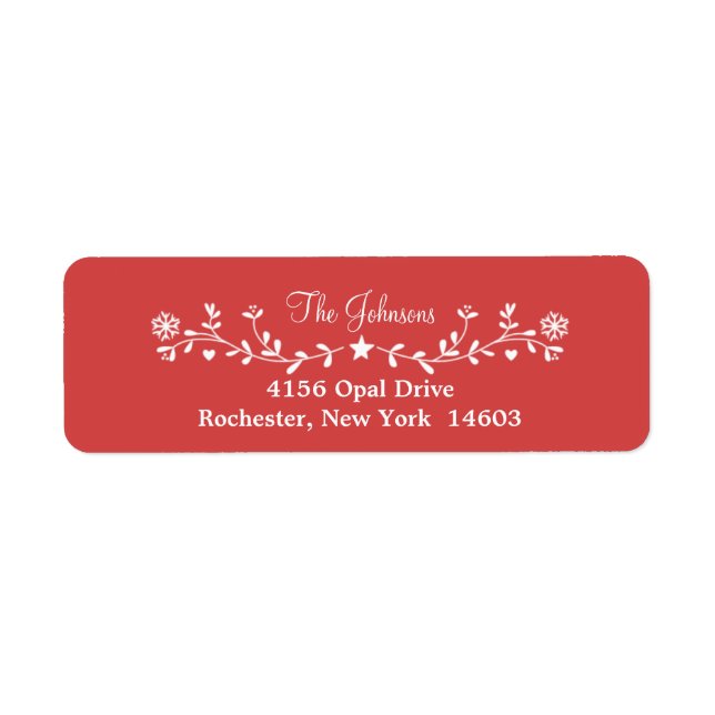 Étiquette Fête de Noël Rouge (Devant)