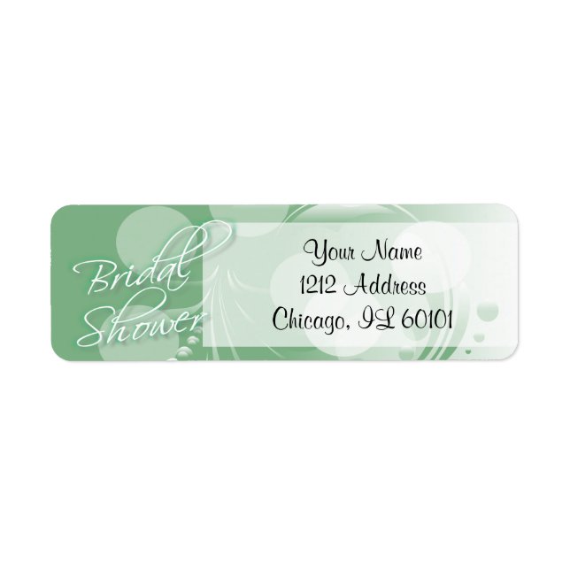 Étiquette Fête des mariées en vert et blanc (Devant)