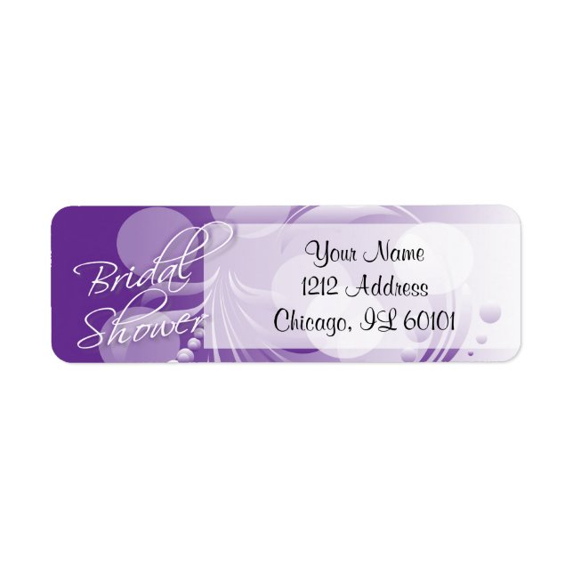 Étiquette Fête des mariées en violet et blanc (Devant)