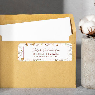 Étiquette Fête des mariées Fleur sauvage de chute d'aquarell