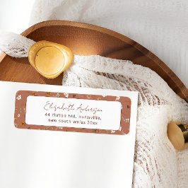 Étiquette Fête des mariées Fleur sauvage en terre cuite de B