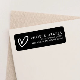 Étiquette Fête des mariées minimaliste noire Adresse de reto