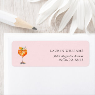 Étiquette Fête des mariées moderne Blush Pink Aperol Spritz