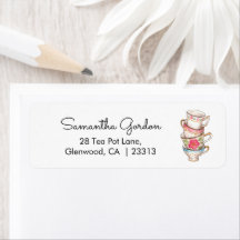 Fête des mariées moderne Blush Tea Party Adresse