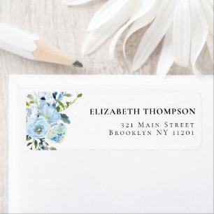 Étiquette Fête des mariées vintage bleue florale