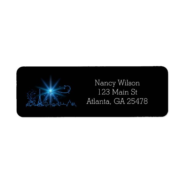 Étiquette Fête du Nouvel An à Paris (Devant)