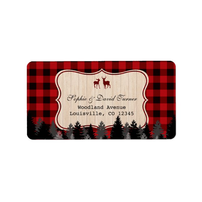 Étiquette Fêtes de Noël de Flannel et de Lumberjack Frost (Devant)