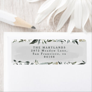 Étiquette Feuillage moderne eucalyptus gris vert élégant