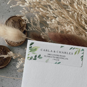 Étiquette Feuillage vert moderne Retourner l'adresse Label