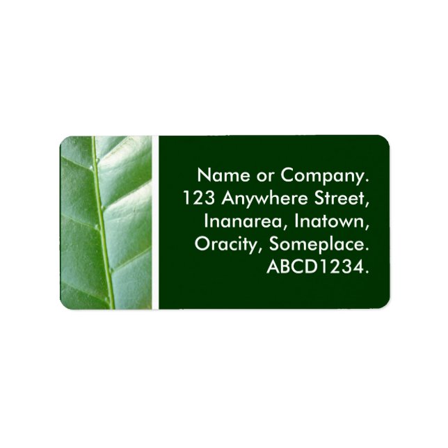 Étiquette Feuille (Devant)