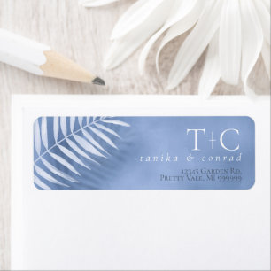 Étiquette Feuille de palme luxuriante Mariage Windsor Blue I