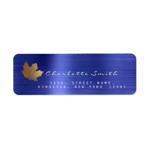 Étiquette Feuille d'érable dorée Cobalt Blue Steel RSVP Étiq