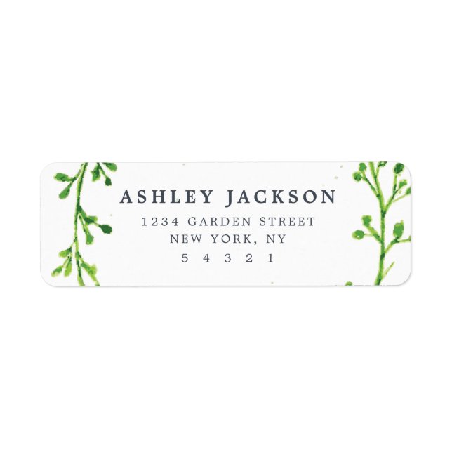 Étiquette Feuilles aquarelle (Devant)