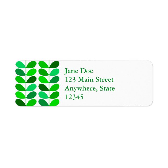 Étiquette Feuilles danois du milieu du siècle, Emerald et Li (Devant)