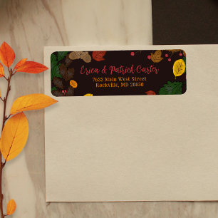 Étiquette Feuilles d'automne Acorns Berries Adresse de retou