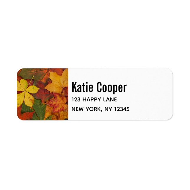 Étiquette Feuilles d'automne aux couleurs rustiques (Devant)