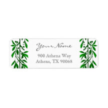 Feuilles d'olive vert modifiable Adresse de retour