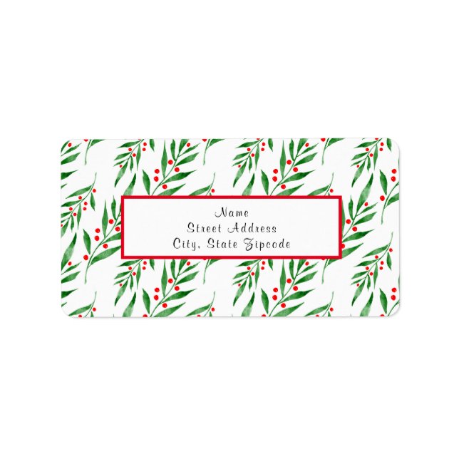 Étiquette Feuilles et Berries Motif (Devant)