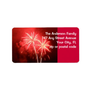 Étiquette Feux d'artifice rouges