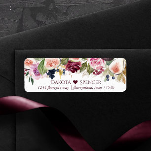 Étiquette Figues florissantes Moody Floral and Heart Addre