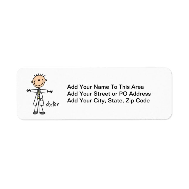 Étiquette Figure Docteur Stick (Devant)