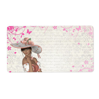 Étiquette fille d'été rose