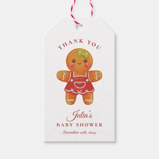 Étiquette Fille en pain d'épices Baby shower Favor (Devant)