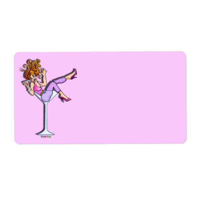 Étiquette FILLE EN VERRE MARTINI (ÉTIQUETTES roses (Devant)