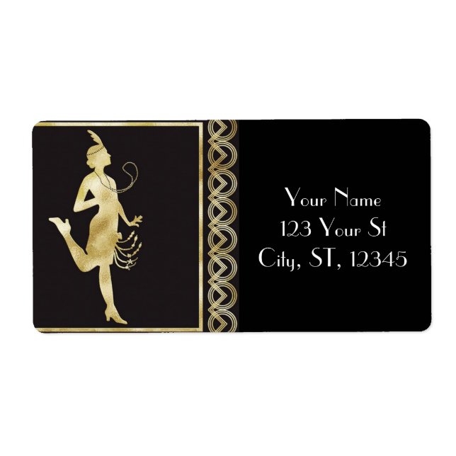 Étiquette Fille Flapper des années 1920 Thunder_Cove (Devant)