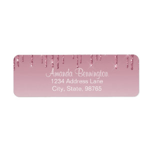 Étiquette Fille Rose Rose Gold goutte Parties scintillant Fa