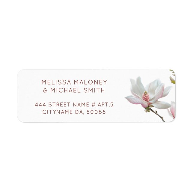 Étiquette Fine Art Magnolia Flowers |  Wedding (Devant)