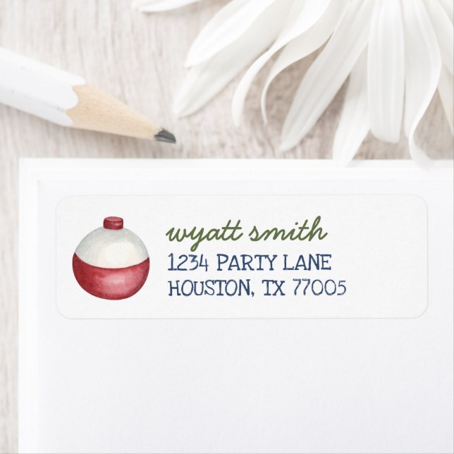 Étiquette Fishing O-Fish-Ally Anniversaire Bobber Adresse de (En situation)