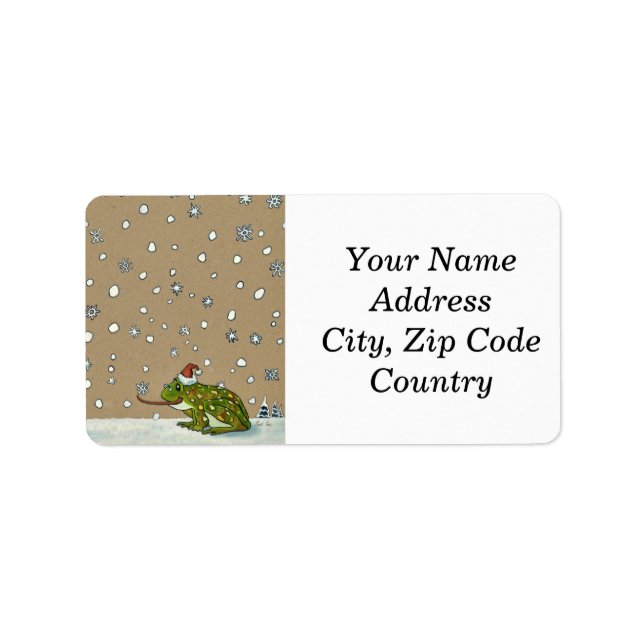 Étiquette Flacon de neige à couture de grenouille mignonne a (Devant)