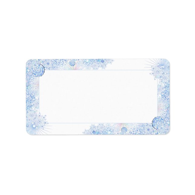 Étiquette Flacon de neige bleu glace (Devant)