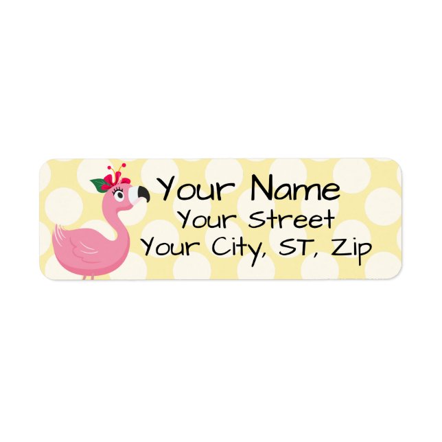 Étiquette Flamant rose (Devant)