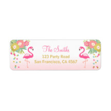 Flamant rose Adresse de retour Label Tropical Aloh