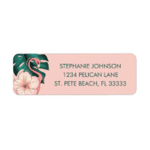 Flamant rose Hibiscus rose Adresse de retour