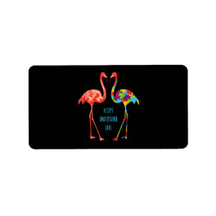 Étiquette Flamingo Accept Understand Love Autism Flamingo