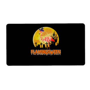 Étiquette Flamingo Flamingoween Funny Witch Halloween