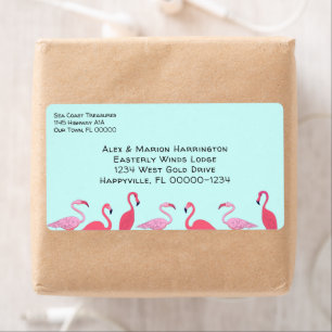 Étiquette Flamingos Tropical Business Shipping Labels