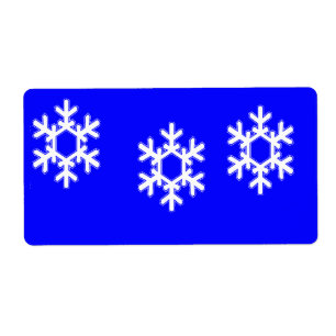 Étiquette Flamme de neige blanche sur bleu