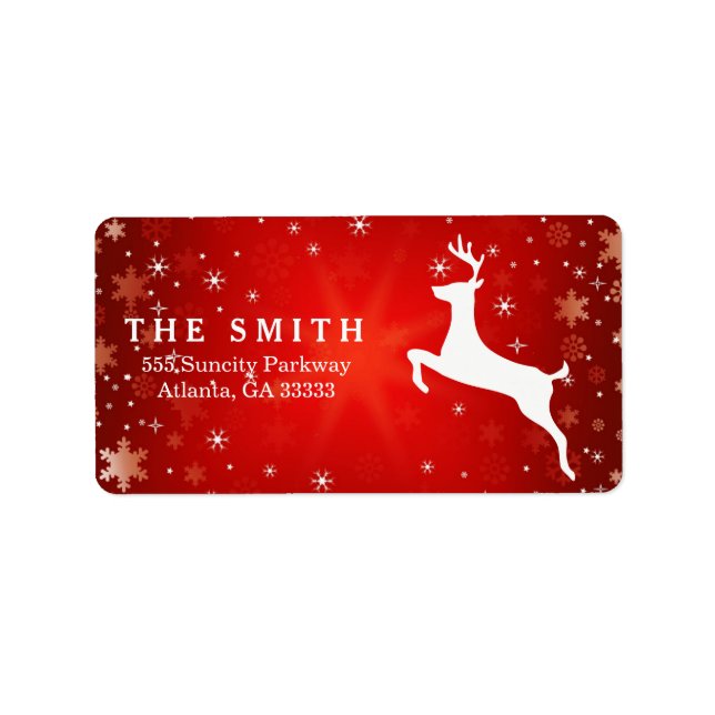 Étiquette Flamme de rennes de cadre décoratif Flamme de neig (Devant)