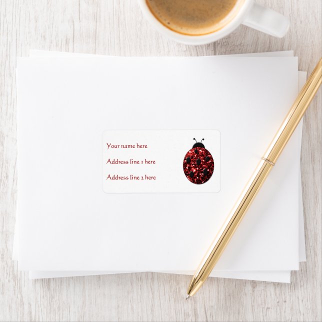 Étiquette Flammes de parties scintillant rouge foncé (En situation)