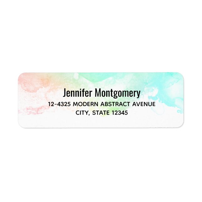 Étiquette Flèches Abstraites vert et bleu (Devant)