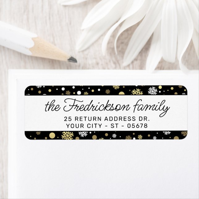 Étiquette Flèches de neige blanches personnalisées À petits  (En situation)