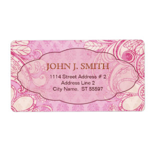 Étiquette Flèches roses et Brown - Texte personnalisé