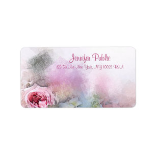 Étiquette Fleur d'aquarelle de script manuscrit personnalisé