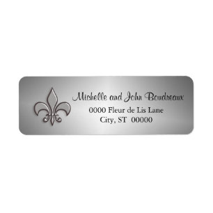 Étiquette Fleur d'argent de Lis Faux Metal