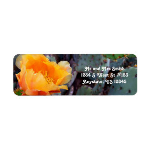 Étiquette Fleur de cactus de pricks orange Arizona USA