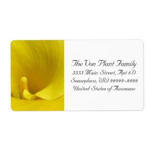 Étiquette Fleur de calla jaune